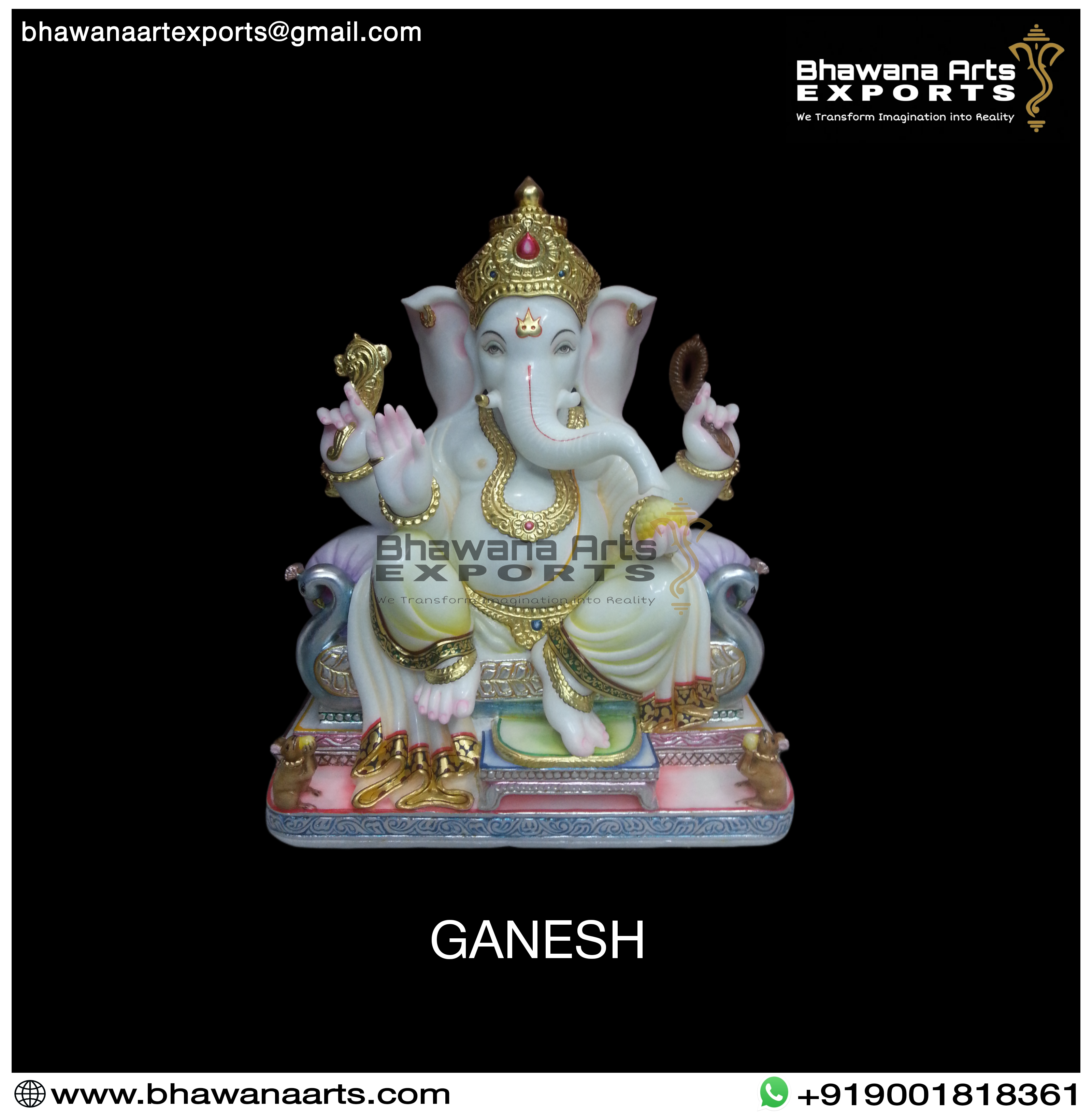 Buy Multicolour Mayur Ganesh Statue
