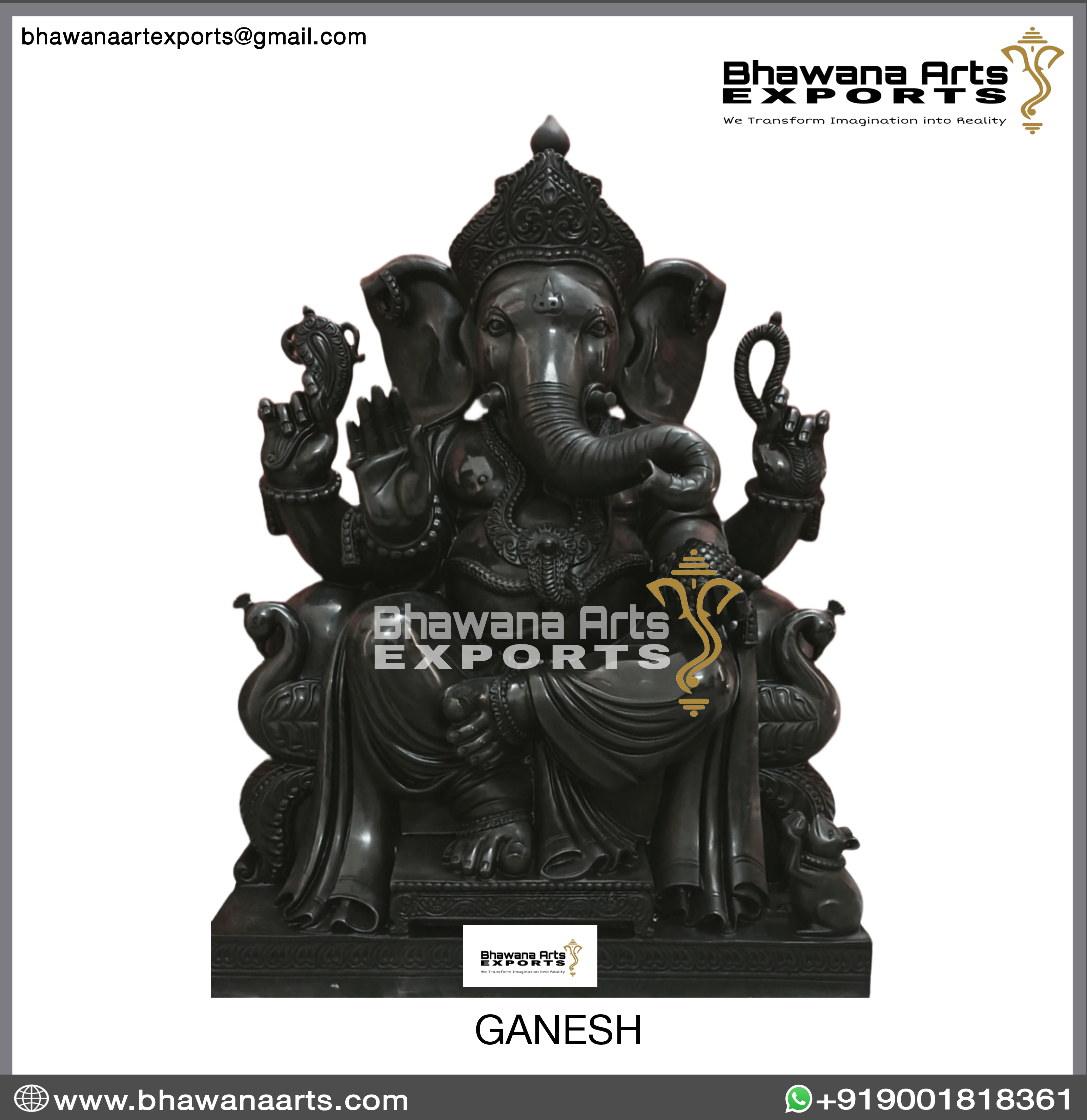Black Big Ganesh Statue