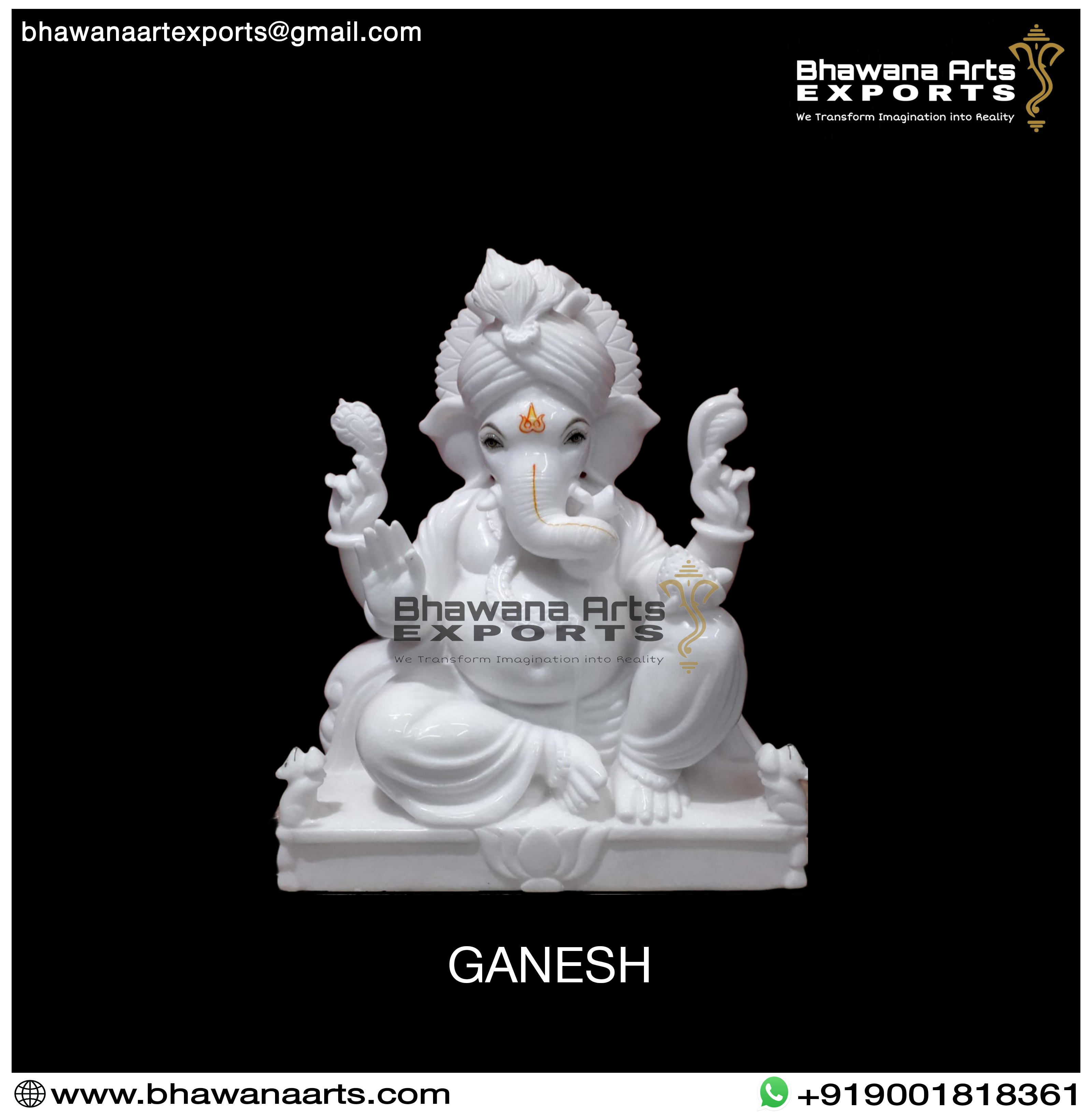 Buy Pure White Ganesh Statue