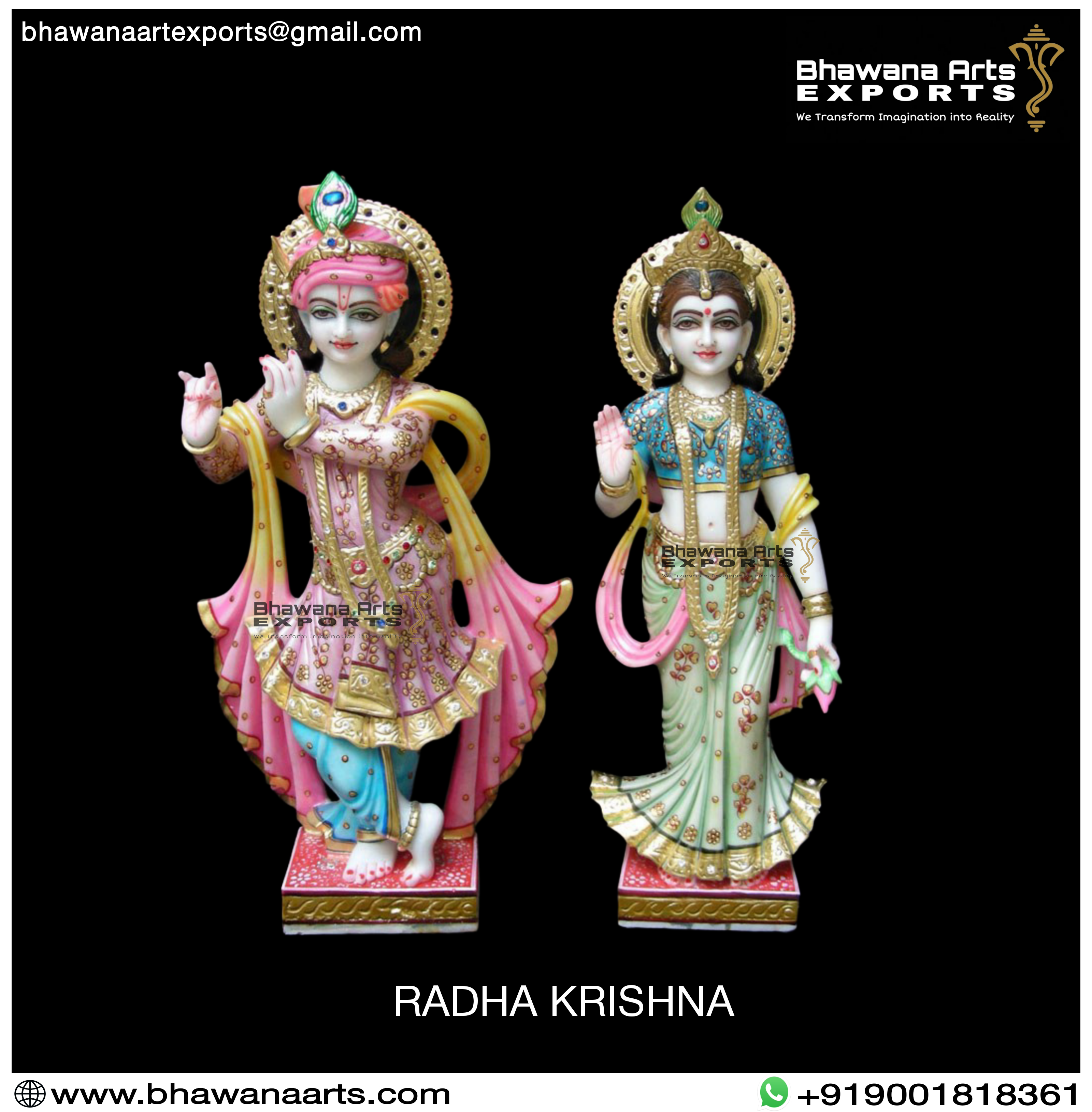 Divine Marble Radha Krishna Moorti