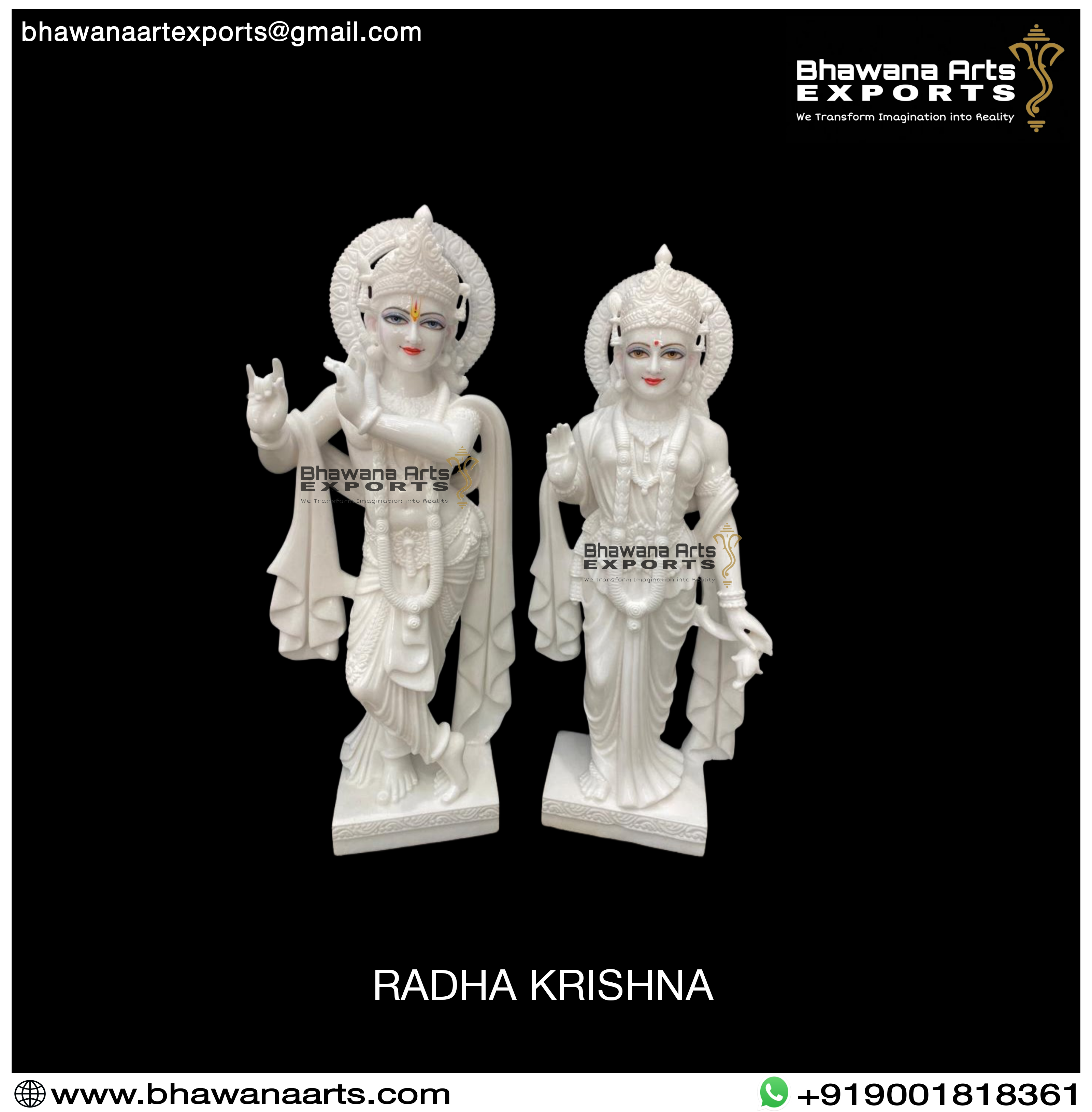 White Marble Radha Krishna Moorti
