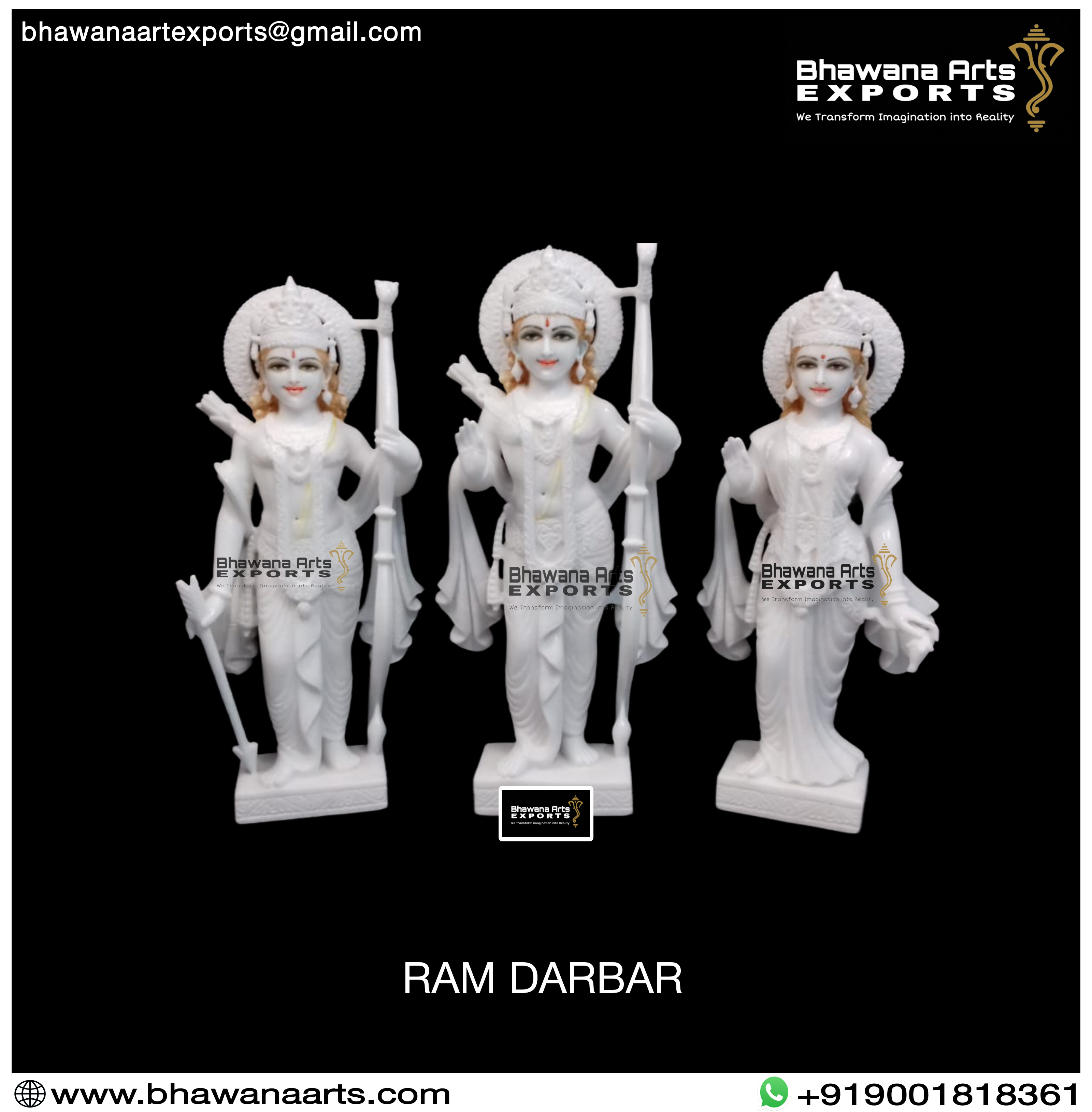 Veitnam White Marble Ram Darbar Moorti with detail carving work
