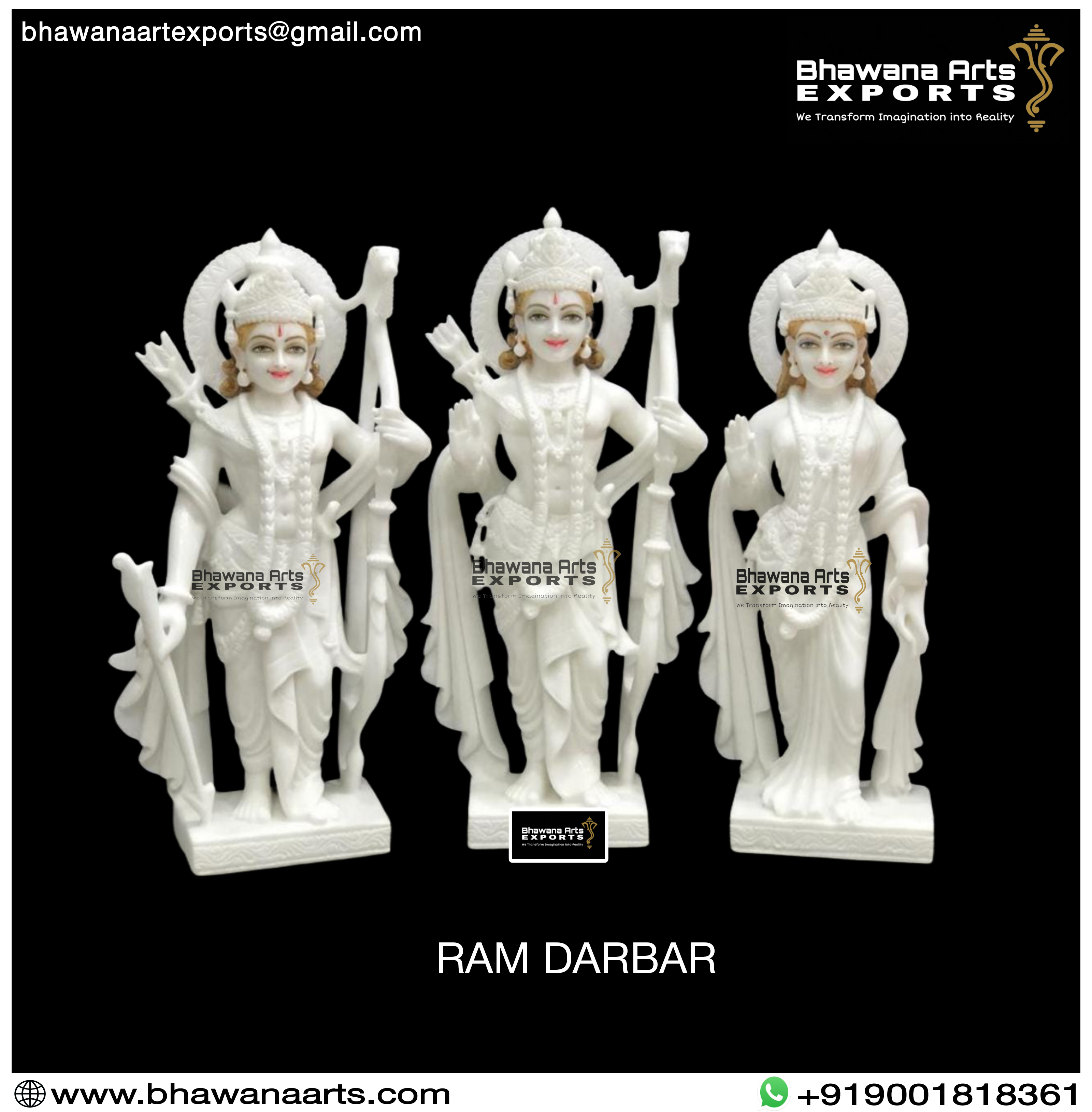 Veitnam white Marble Ram Darbar Moorti