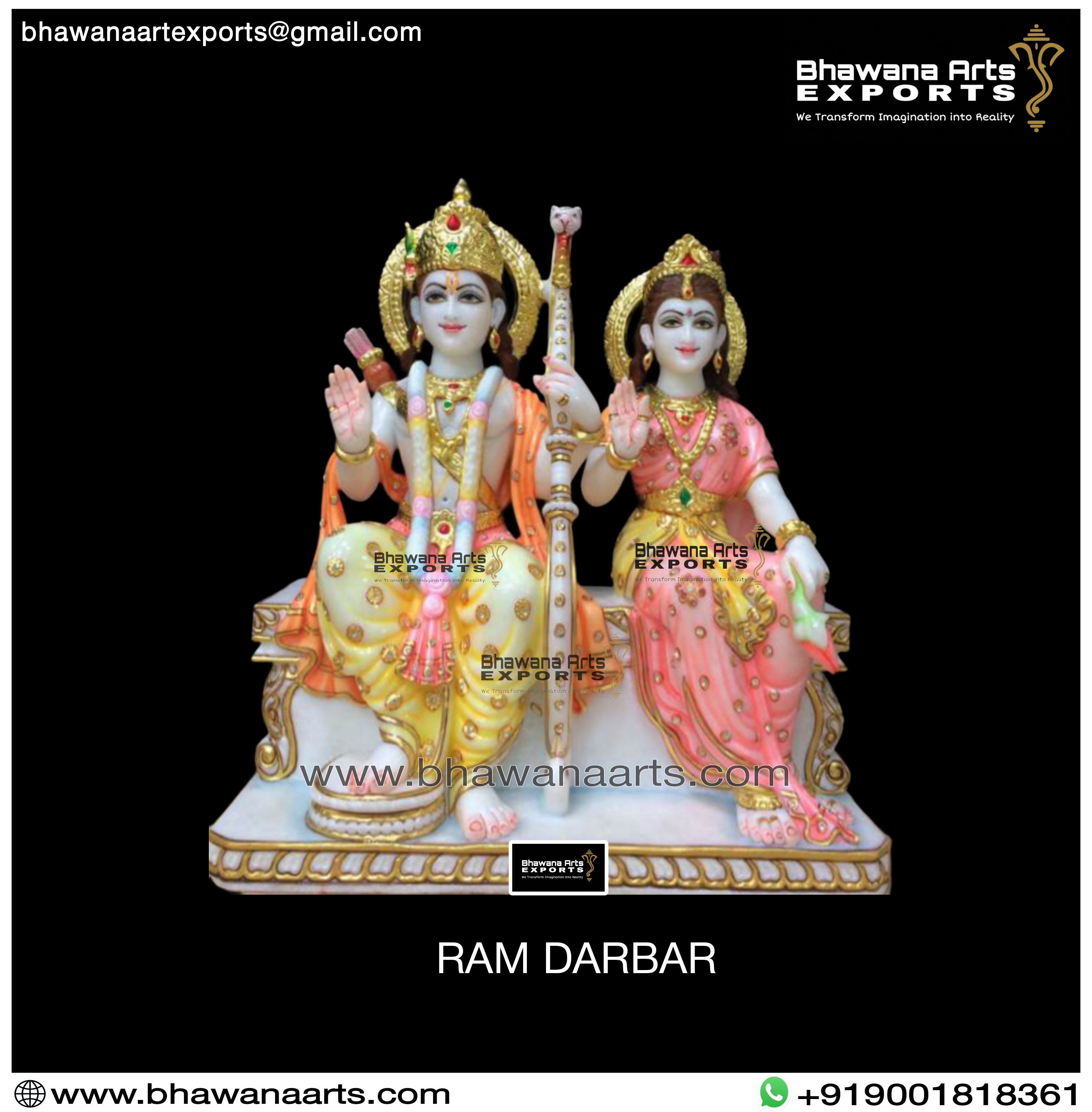 Ram Sita sitting murti for Temple
