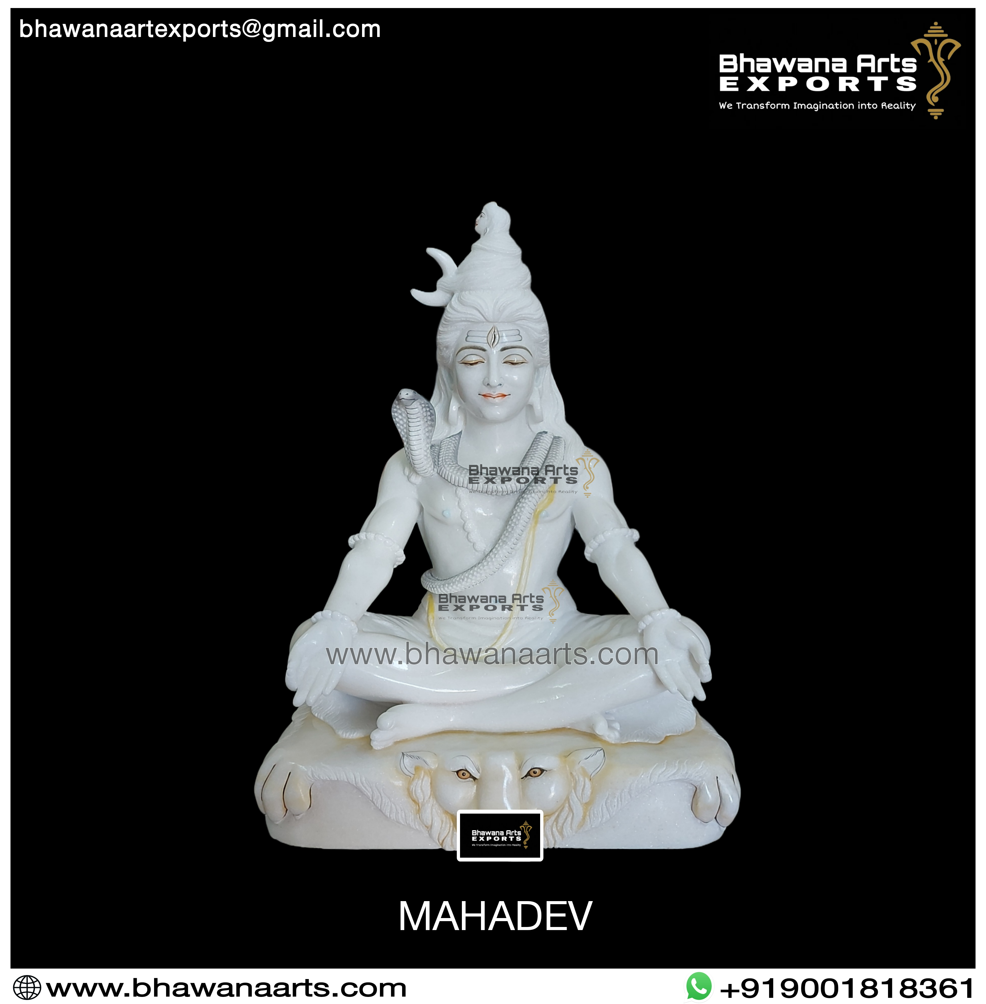Buy Lord Shiva Statue White Marble