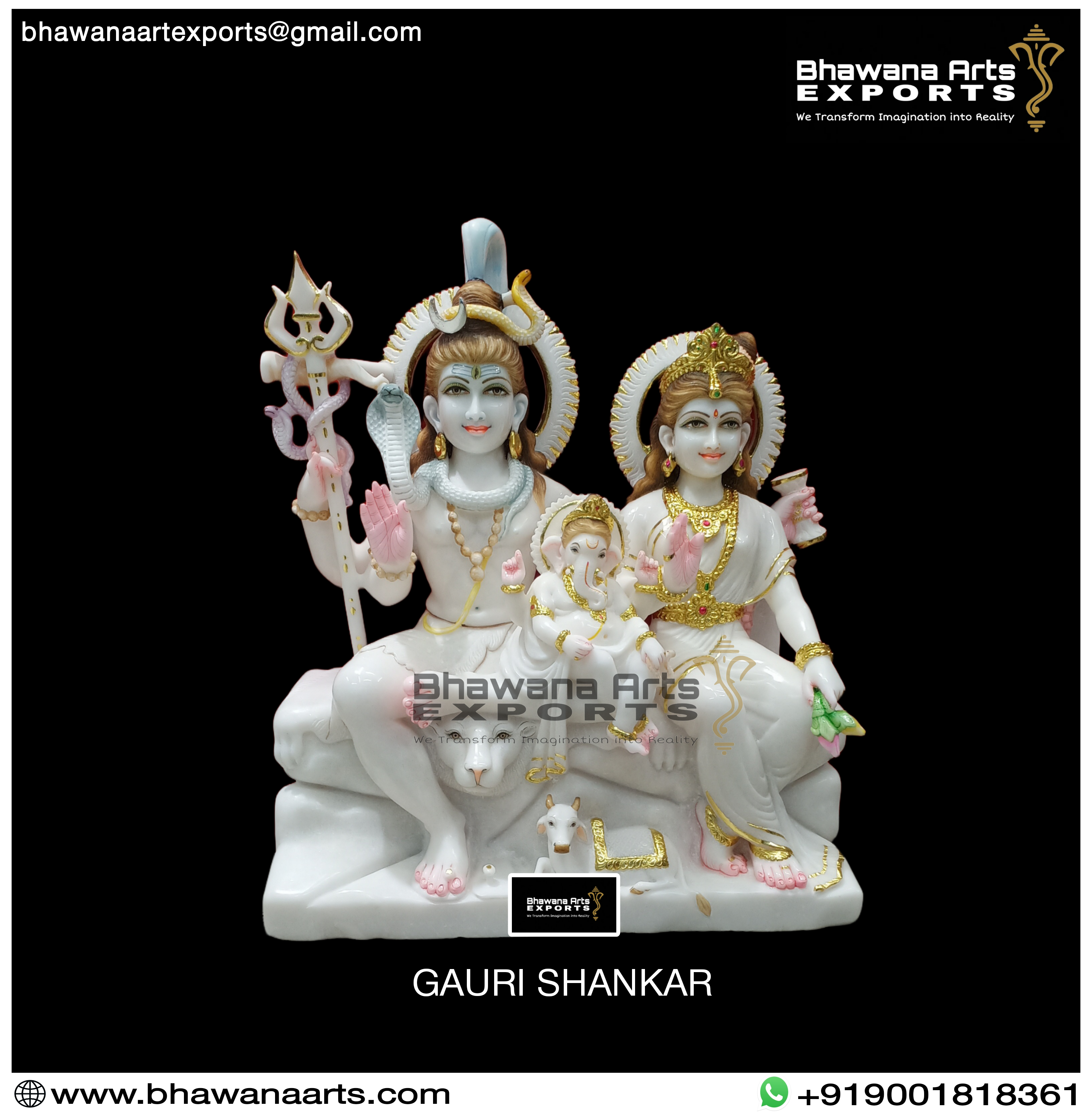 Buy Lord Shiv Parvati Marble Statue
