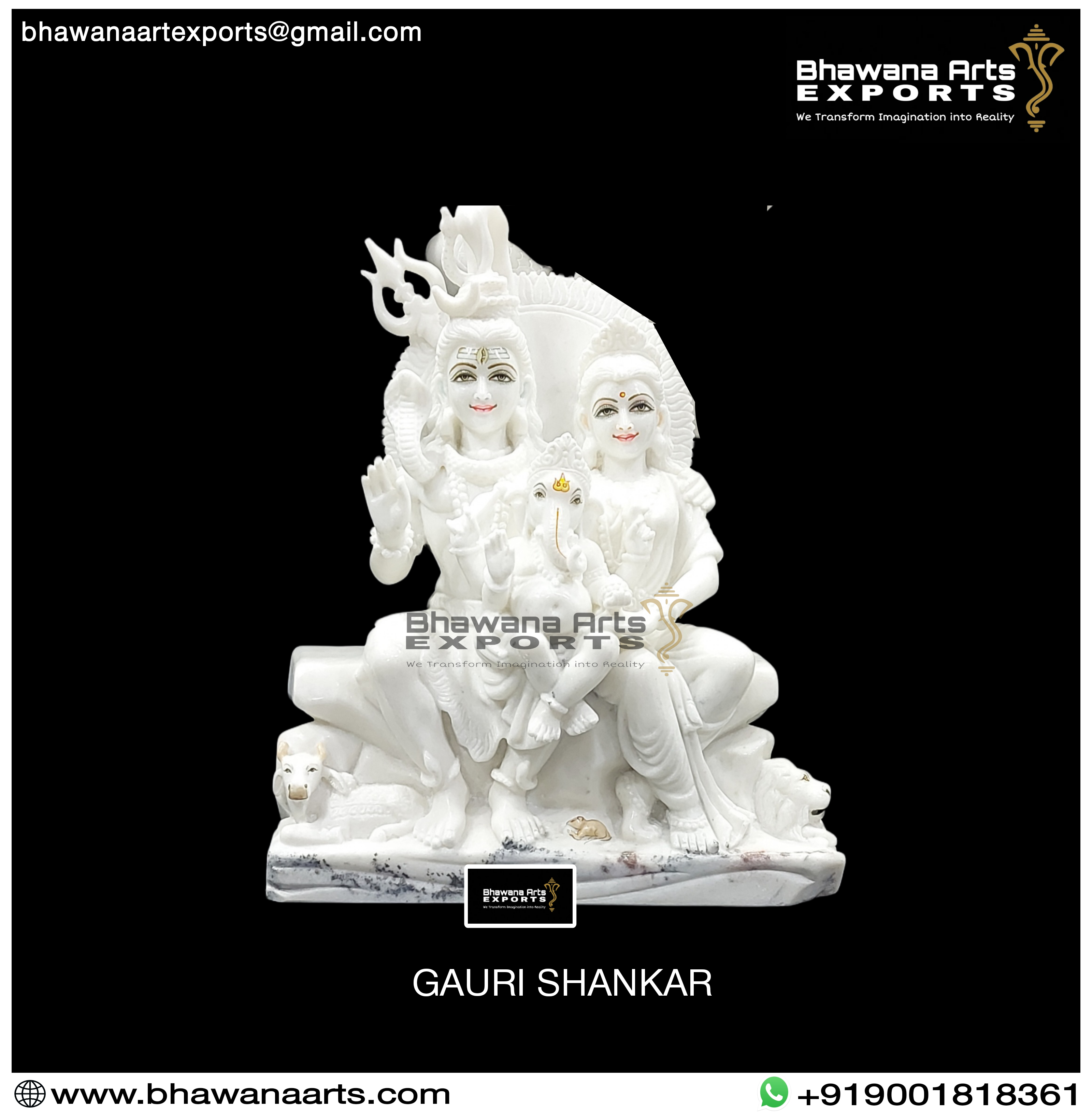 Makrana Marble Shiv Parwati Statue